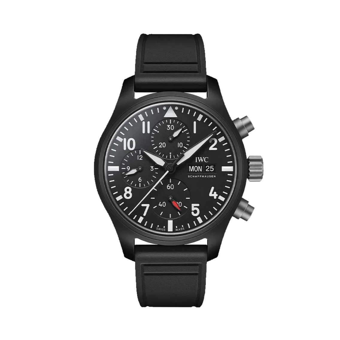 IWC Pilot's Watch Chronograph TOP GUN Ceramic Case 41.9mm - Black on Rubber Strap