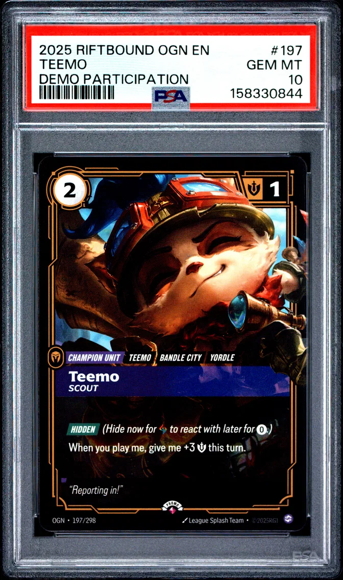 2025 #197 Teemo - Scout PSA 10 Riftbound: League of Legends Ogn-Origins