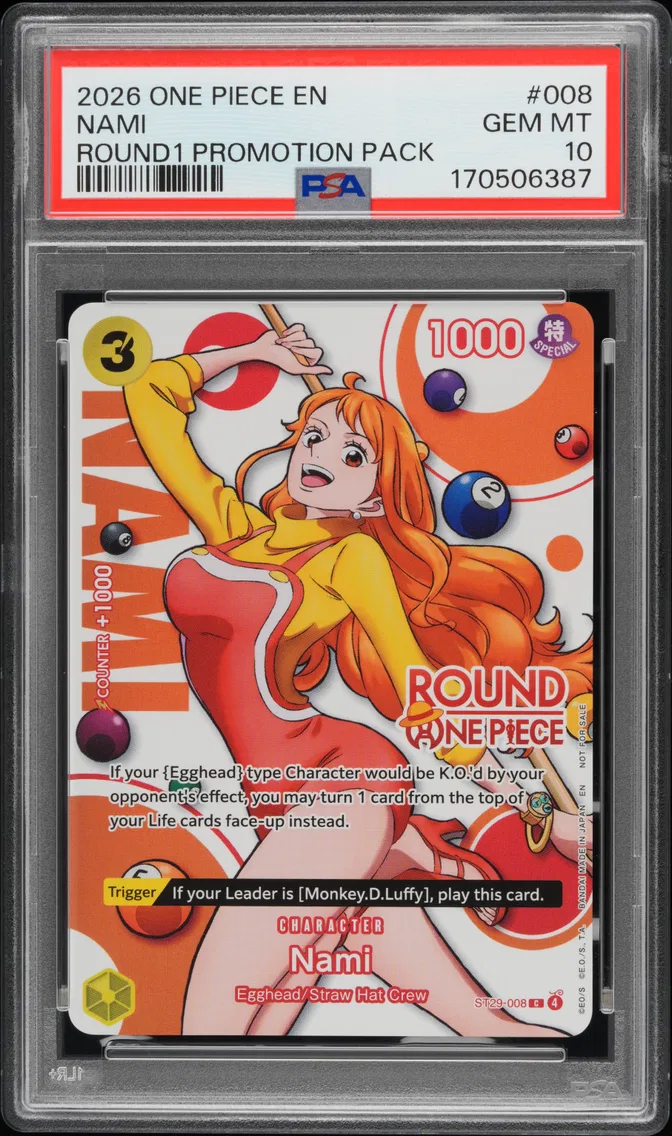 2026 #008 Nami PSA 10 One Piece ROUND1 Promotion Pack