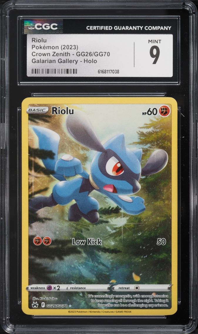 2023 Pokemon Sword & Shield Crown Zenith Alt Art Riolu #GG26 CGC 9 MINT