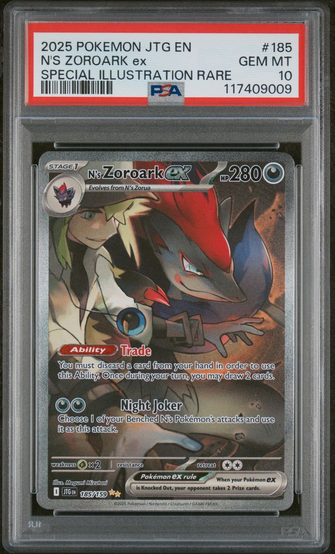 2025 #185 N's Zoroark EX PSA 10 Jtg EN-Journey Together