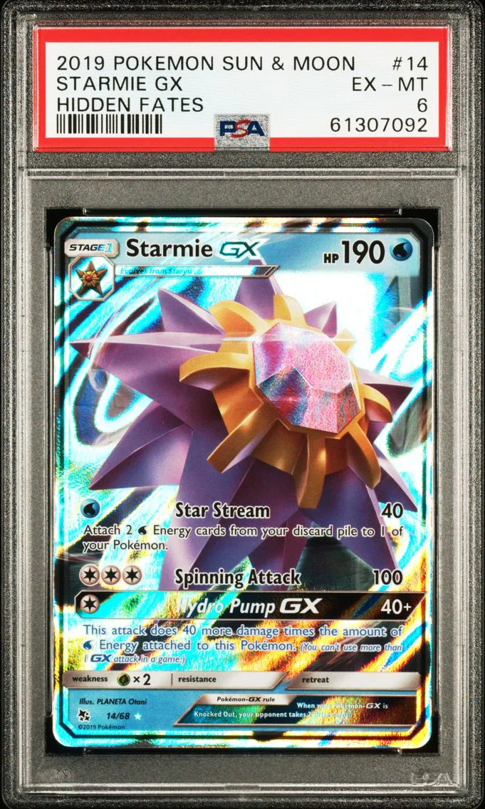 2019 #14 Starmie GX PSA 6 Sun & Moon Hidden Fates