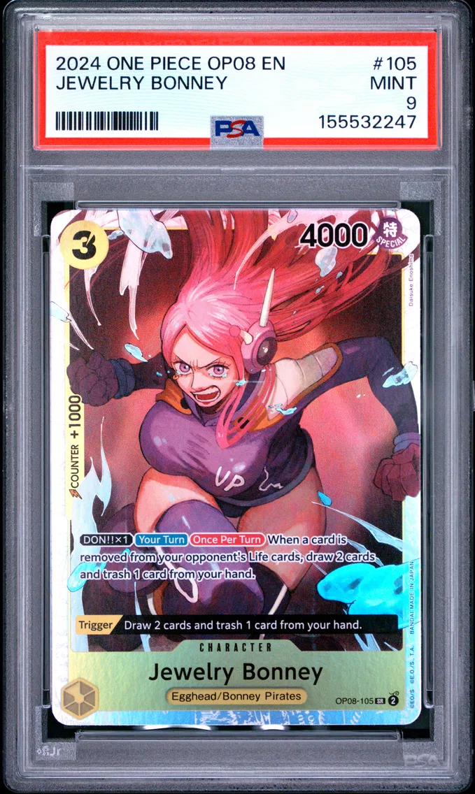 2024 #105 Jewelry Bonney PSA 9 One Piece OP08-Two Legends