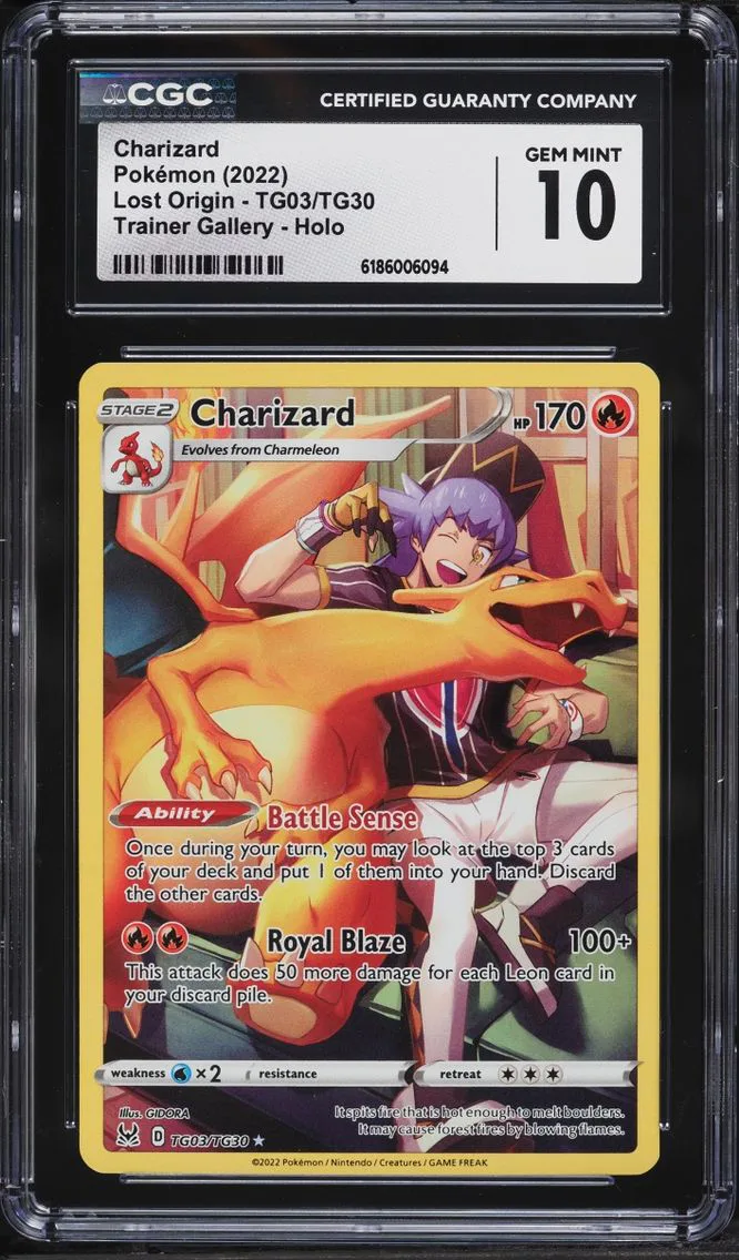 2022 #TG03 Charizard CGC 10 Pokemon Sword & Shield Lost Origin Full Art