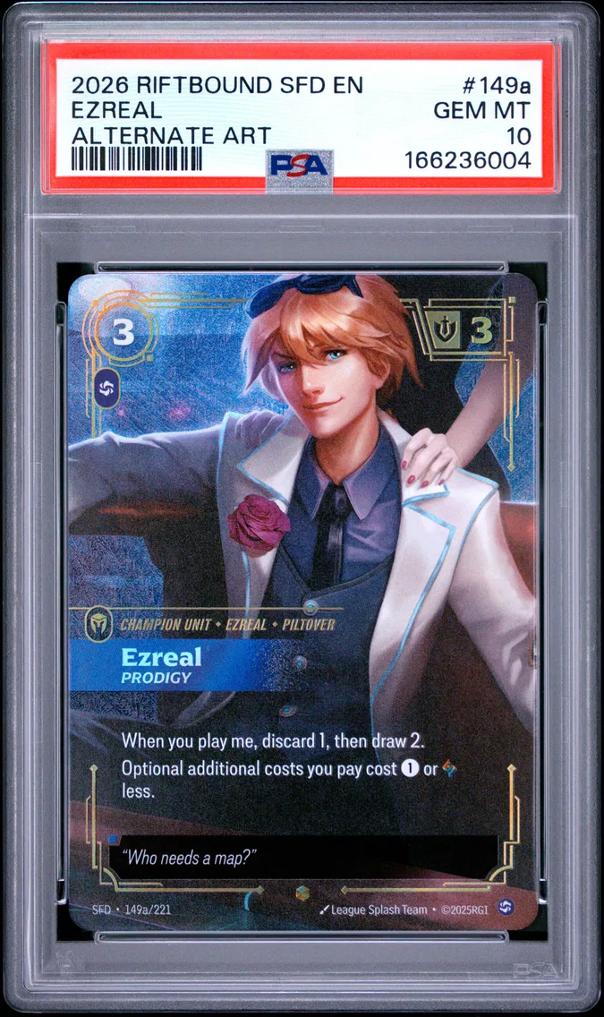 2026 #149a Ezreal - Prodigy PSA 10 Riftbound: League of Legends Sfd-Spiritforged
