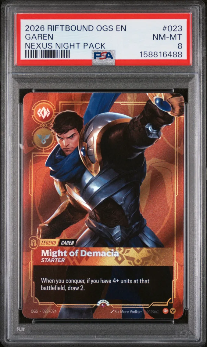 2026 #023 Garen - Might of Demacia PSA 8 Riftbound: League of Legends Ogs-Origins Proving Grounds