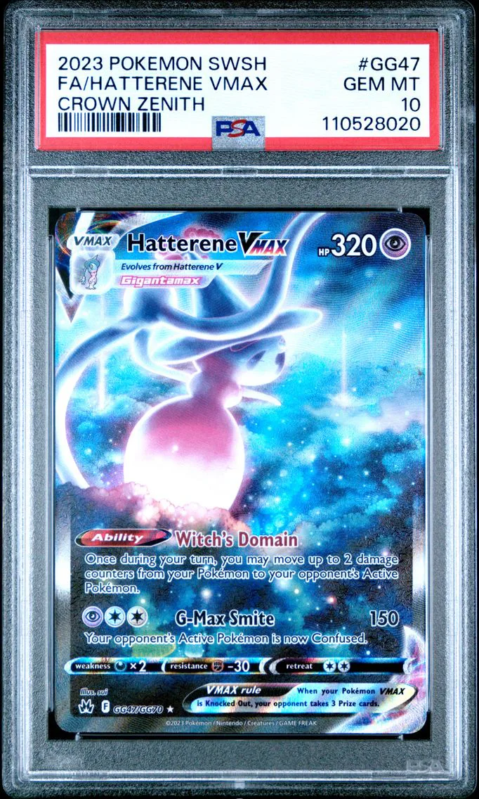 2023 #GG47 Full Art/Hatterene Vmax PSA 10 Sword and Shield Crown Zenith