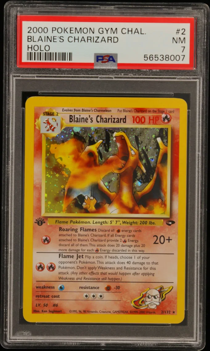 2000 Pokemon Gym Challenge Blaine's Charizard Gym Challenge #2 PSA 7