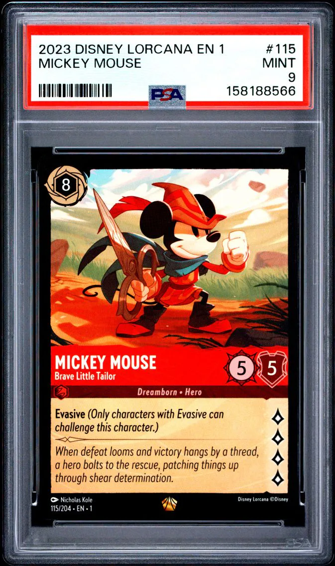 2023 #115 Mickey Mouse - Brave Little Tailor PSA 9 Disney Lorcana EN 1-the First Chapter