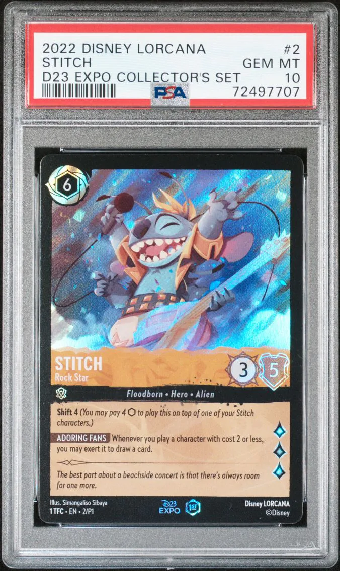 2022 #2 Stitch - Rock Star PSA 10 Disney Lorcana Promo