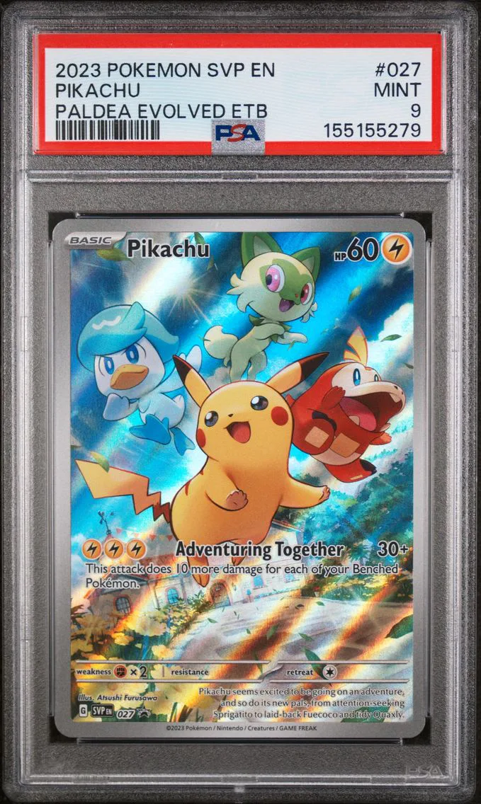 2023 #027 Pikachu PSA 9 Svp EN-SV Black Star Promo