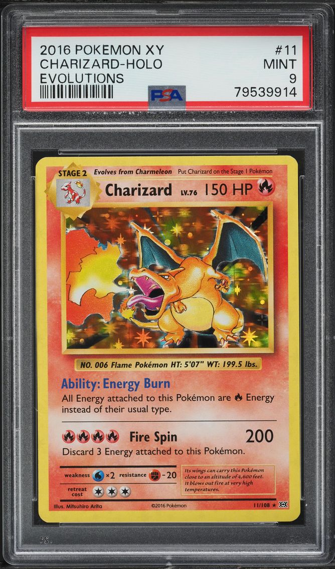 2016 #11 XY EVOLUTIONS HOLO CHARIZARD PSA 9 POKEMON