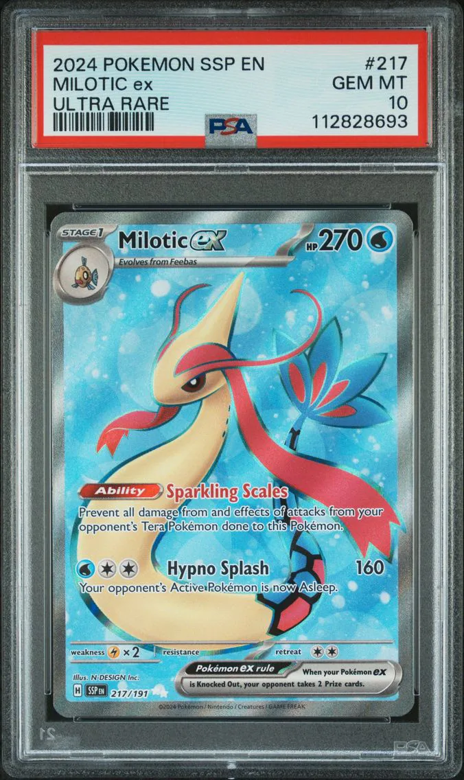 2024 #217 Milotic EX PSA 10 Ssp EN-Surging Sparks Pokemon