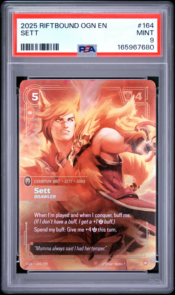 2025 #164 Sett - Brawler PSA 9 Riftbound: League of Legends Ogn-Origins
