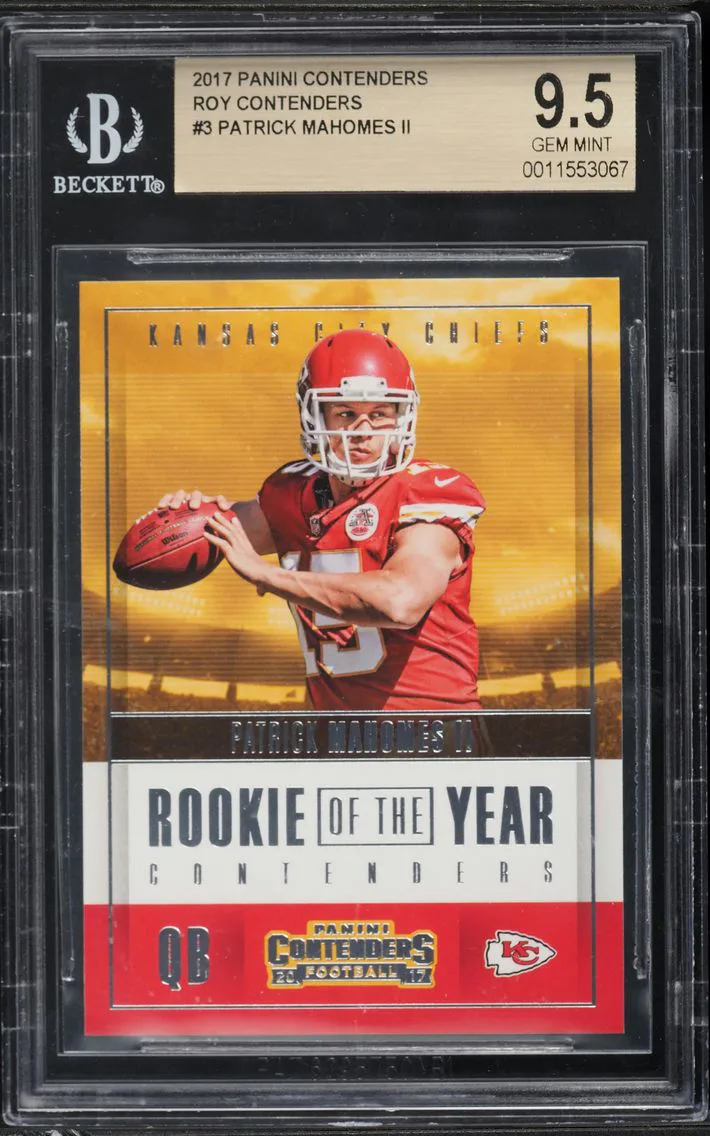 2017 #RY-3 Patrick Mahomes II BGS 9.5 Panini Contenders Rookie of the Year Contenders Football