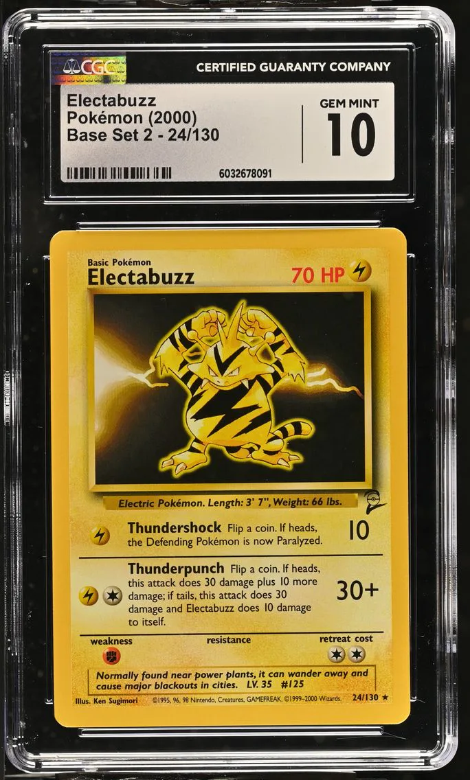 2000 #24 Electabuzz CGC 10 Base Set 2 - English