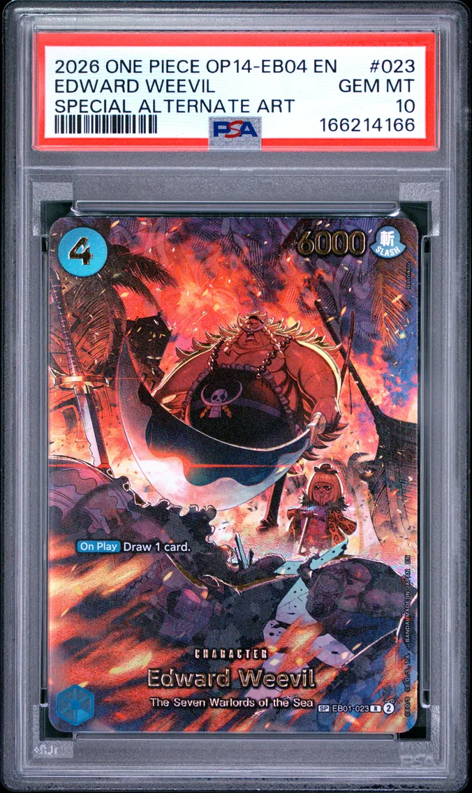 2026 #023 Edward Weevil PSA 10 One Piece OP14-EB04-the Azure Sea's Seven
