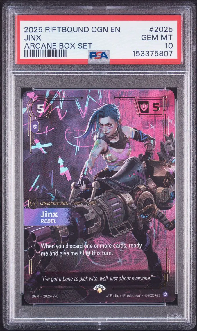 2025 #202b Jinx - Rebel PSA 10 Riftbound: League of Legends Ogn-Origins