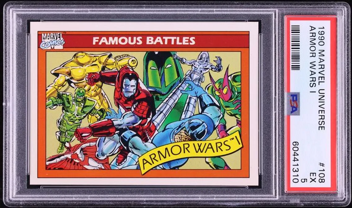 1990 #108 Impel Marvel Universe Armor Wars I EX PSA 5