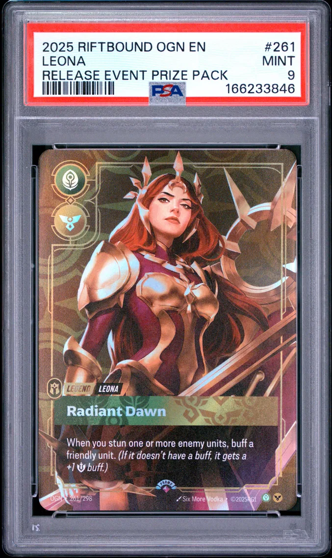 2025 #261 Leona - Radiant Dawn PSA 9 Riftbound: League of Legends Ogn-Origins