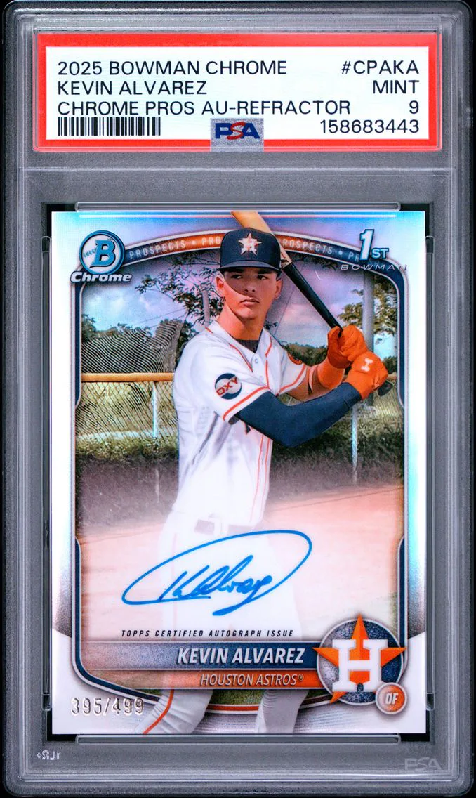 2025 #CPAKA KEVIN ALVAREZ PSA 9 Bowman Chrome Prospect Autographs