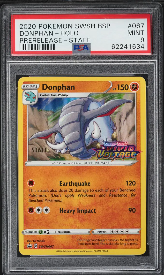 2020 #067 Donphan-Holo PSA 9 Swsh Black Star Promo Pokemon