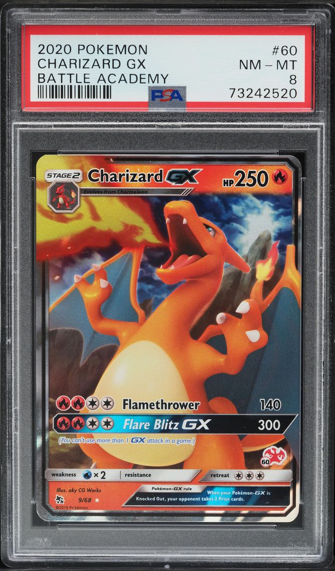 2020 #60 SWSH BATTLE ACADEMY CHARIZARD GX PSA 8 POKEMON