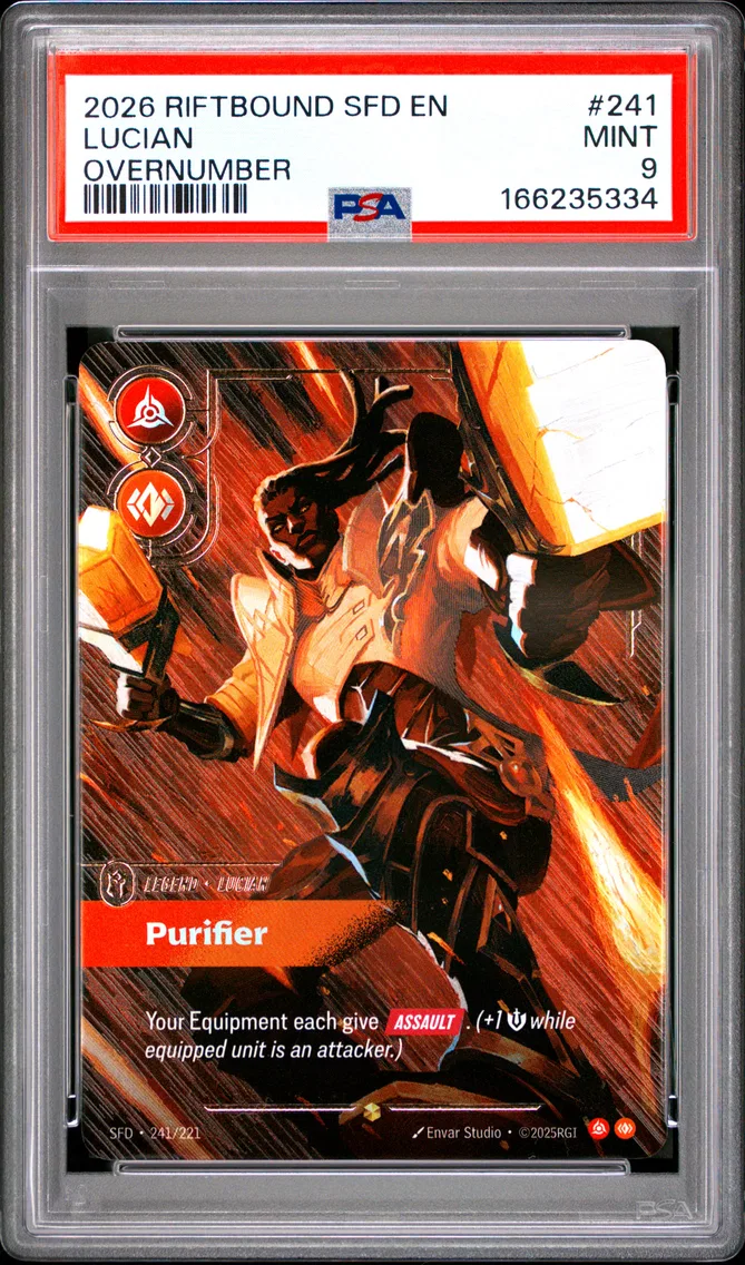 2026 #241 Lucian - Purifier PSA 9 Riftbound: League of Legends Sfd-Spiritforged