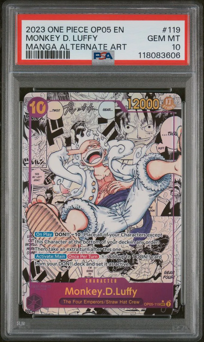 2023 #119 Monkey D. Luffy PSA 10 One Piece OP05-Awakening of the New Era