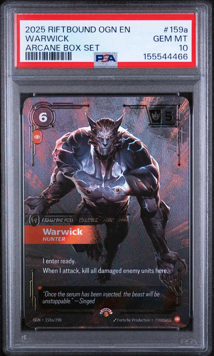 2025 #159a Warwick - Hunter PSA 10 Riftbound: League of Legends Ogn-Origins