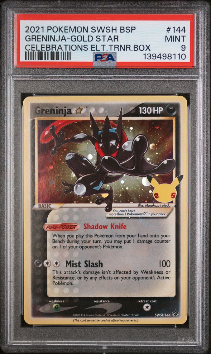 2021 #144 Greninja-Gold Star PSA 9 Swsh Black Star Promo
