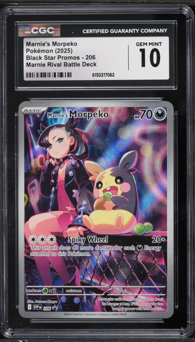 2025 Pokemon Scarlet & Violet Promo Rival Battle Deck Full Art Marnie's Morpeko #206 CGC 10 GEM