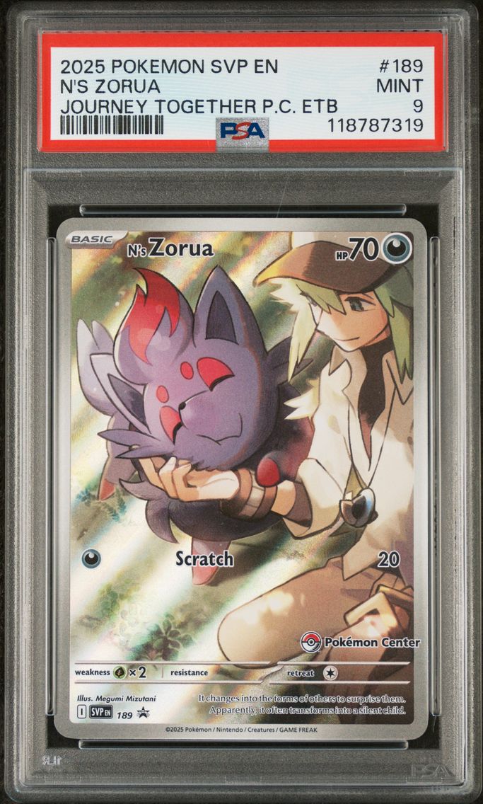 2025 #189 N's Zorua PSA 9 Svp EN-SV Black Star Promo