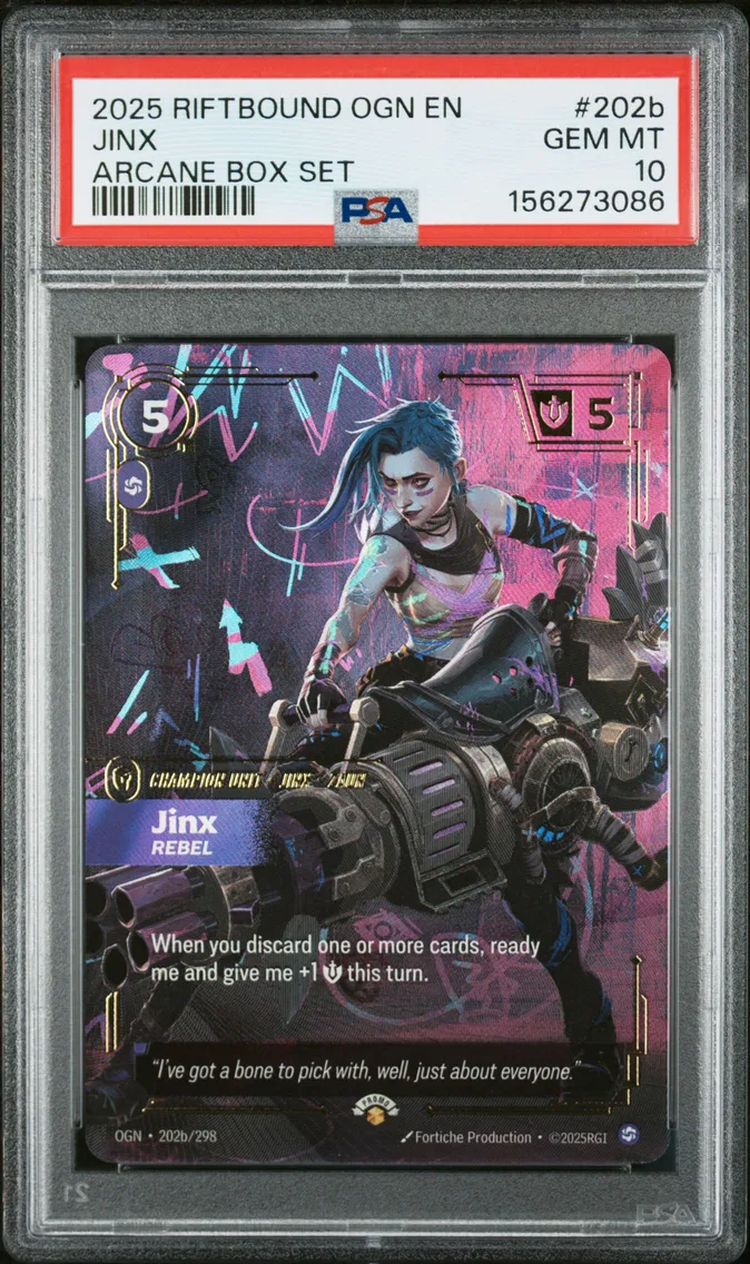 2025 #202b Jinx - Rebel PSA 10 Riftbound: League of Legends Ogn-Origins