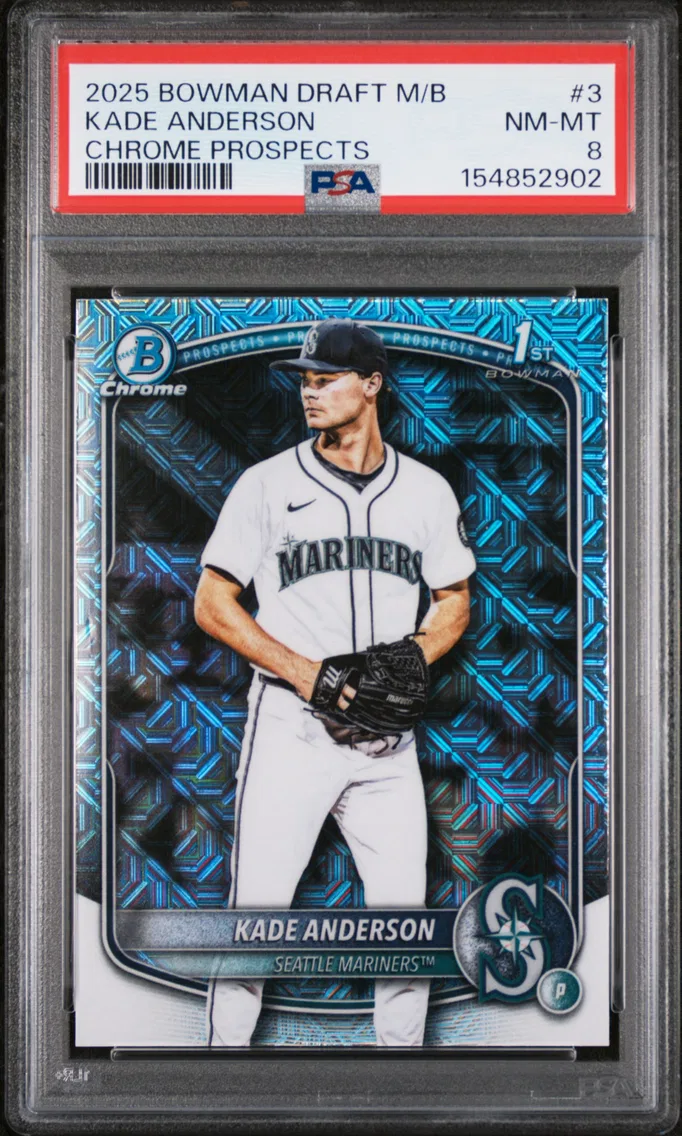 2025 #3 Kade Anderson PSA 8 Bowman Draft Mega Box Chrome Prospects