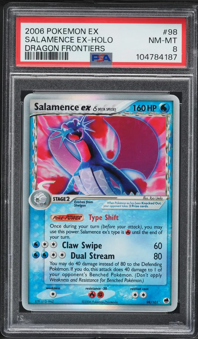 2006 #98 Salamence EX-Holo PSA 8 EX Dragon Frontiers Pokemon