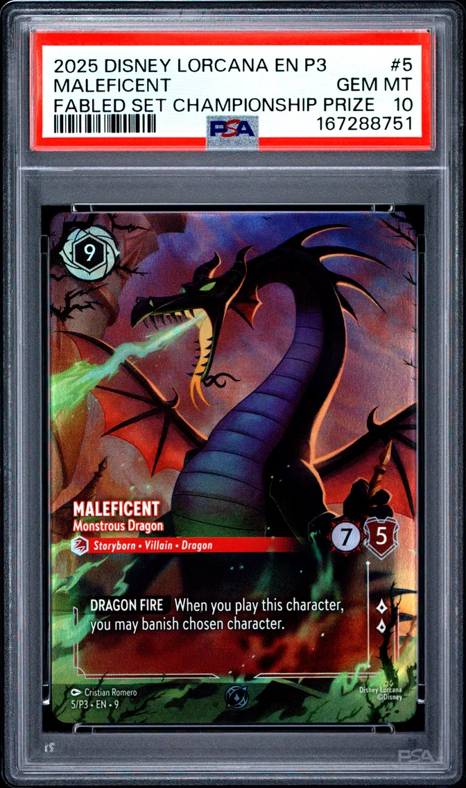 2025 #5 Maleficent - Monstrous Dragon PSA 10 Disney Lorcana EN P3-Promo