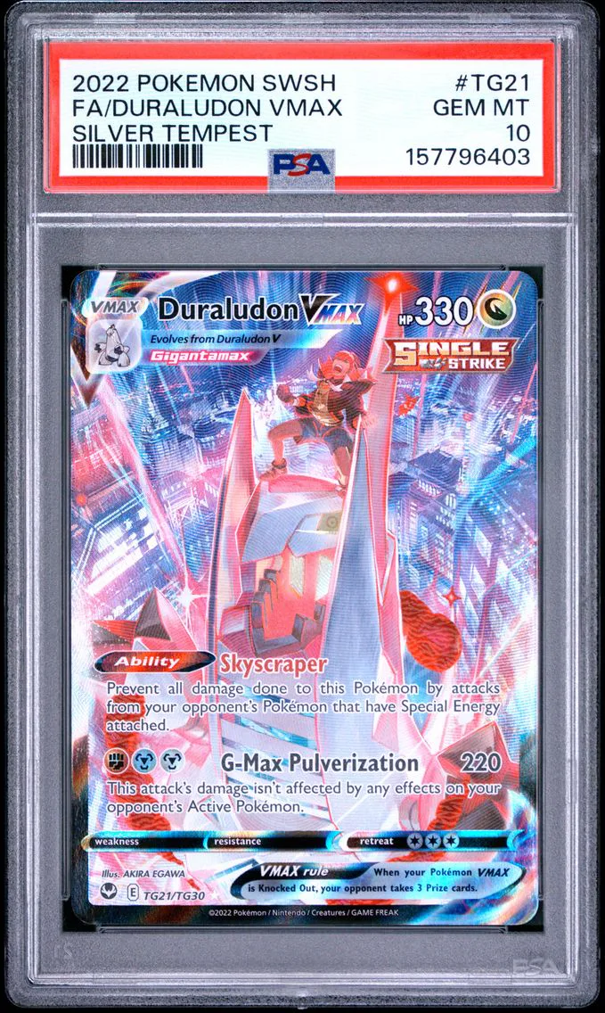 2022 #TG21 Full Art/Duraludon Vmax PSA 10 Sword & Shield Silver Tempest