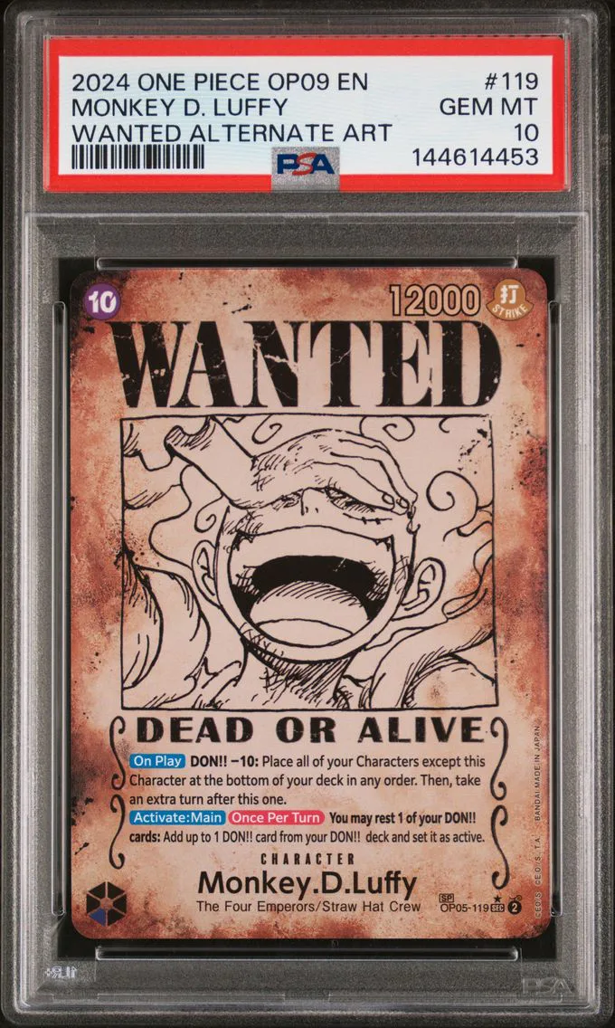 2024 #119 Monkey D. Luffy PSA 10 One Piece OP09-Emperors in the New World