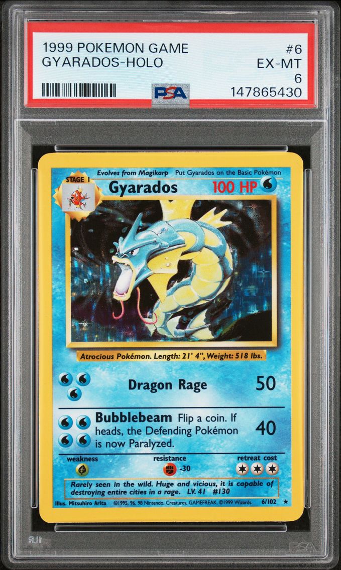 1999 #6 Gyarados-Holo PSA 6 Game