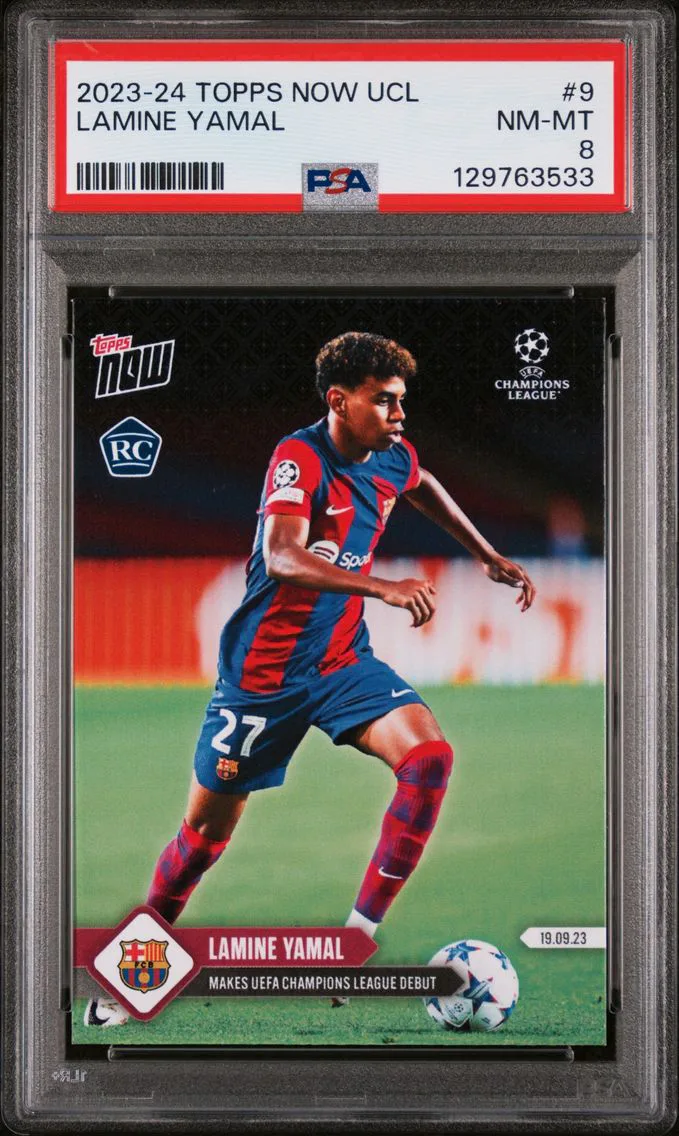 2023 #9 Lamine Yamal PSA 8 Topps Now UEFA Champions League