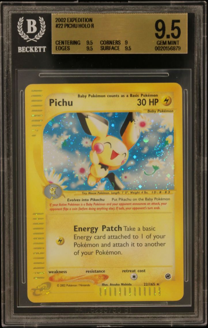 2002 #22 Pichu HOLO R BGS 9.5 -e TCG Expedition Base Set