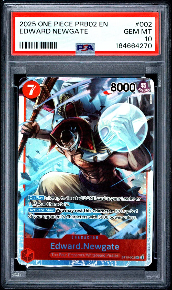 2025 #002 Edward Newgate PSA 10 One Piece PRB02-Premium Booster -One Piece Card the Best- Vol.2
