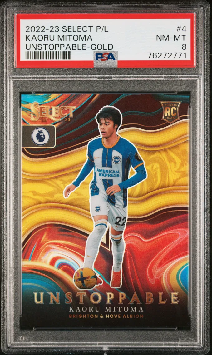 2022 #4 Kaoru Mitoma PSA 8 Panini Select Premier League Unstoppable