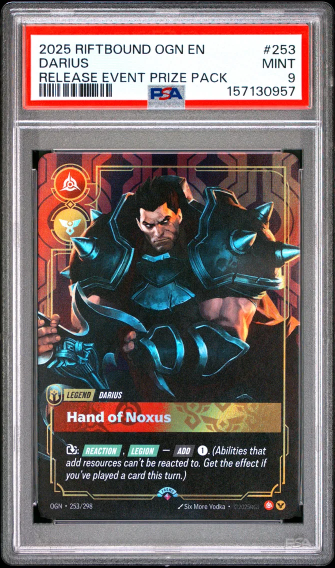 2025 #253 Darius - Hand of Noxus PSA 9 Riftbound: League of Legends Ogn-Origins