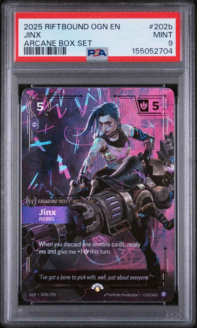 2025 #202b Jinx - Rebel PSA 9 Riftbound: League of Legends Ogn-Origins