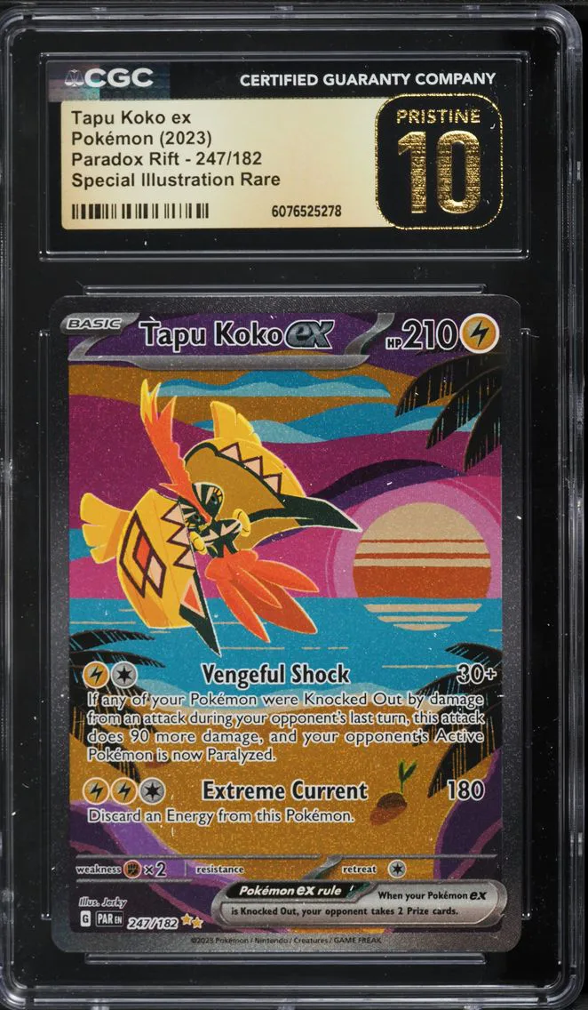 2023 #247 Tapu Koko EX CGC 10 Pristine Par EN-Paradox Rift Pokemon