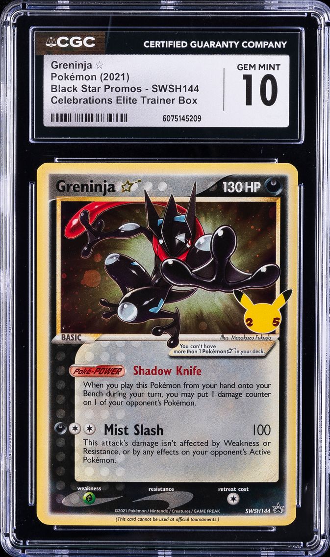 2021 #144 Greninja-Gold Star CGC 10 Swsh Black Star Promo Pokemon