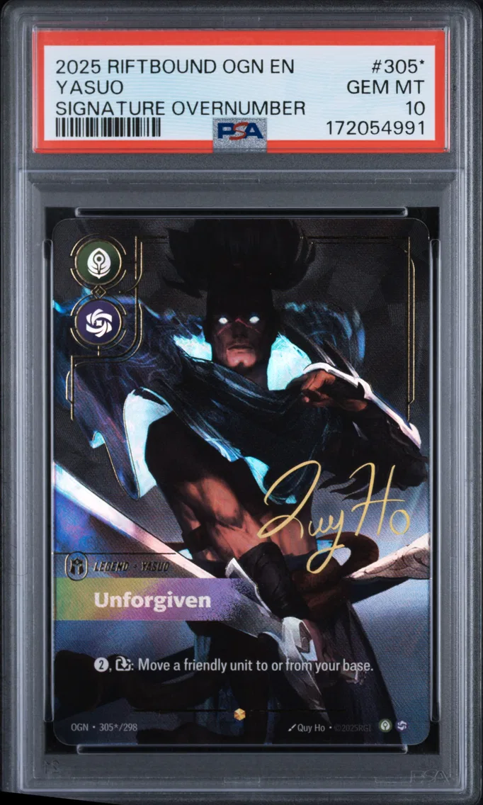 2025 #305* Yasuo - Unforgiven PSA 10 Riftbound: League of Legends Ogn-Origins