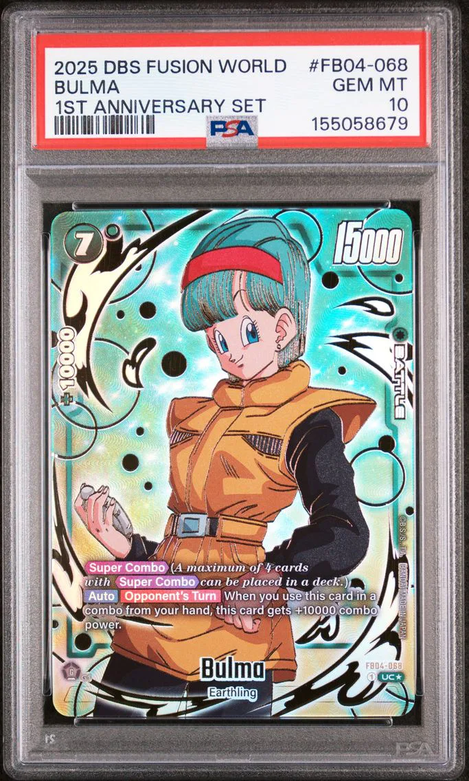 2025 #FB04-068 Bulma PSA 10 Dragon Ball Super Card Game Fusion World 1st Anniversary Set